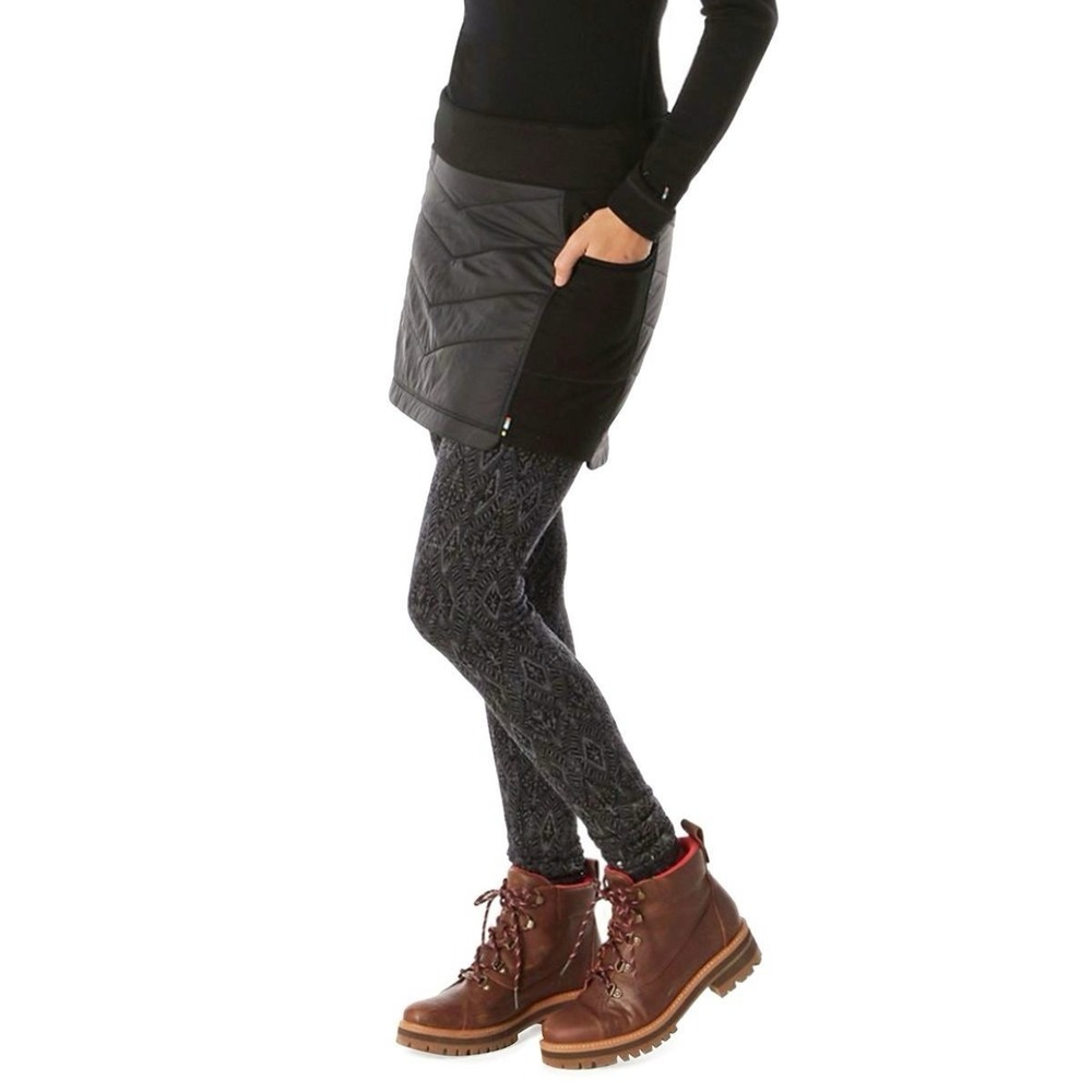 SMARTWOOL Women's Merino SMARTLOFT Skirt Black Drop Pocket Mini Ski SMALL Hiking